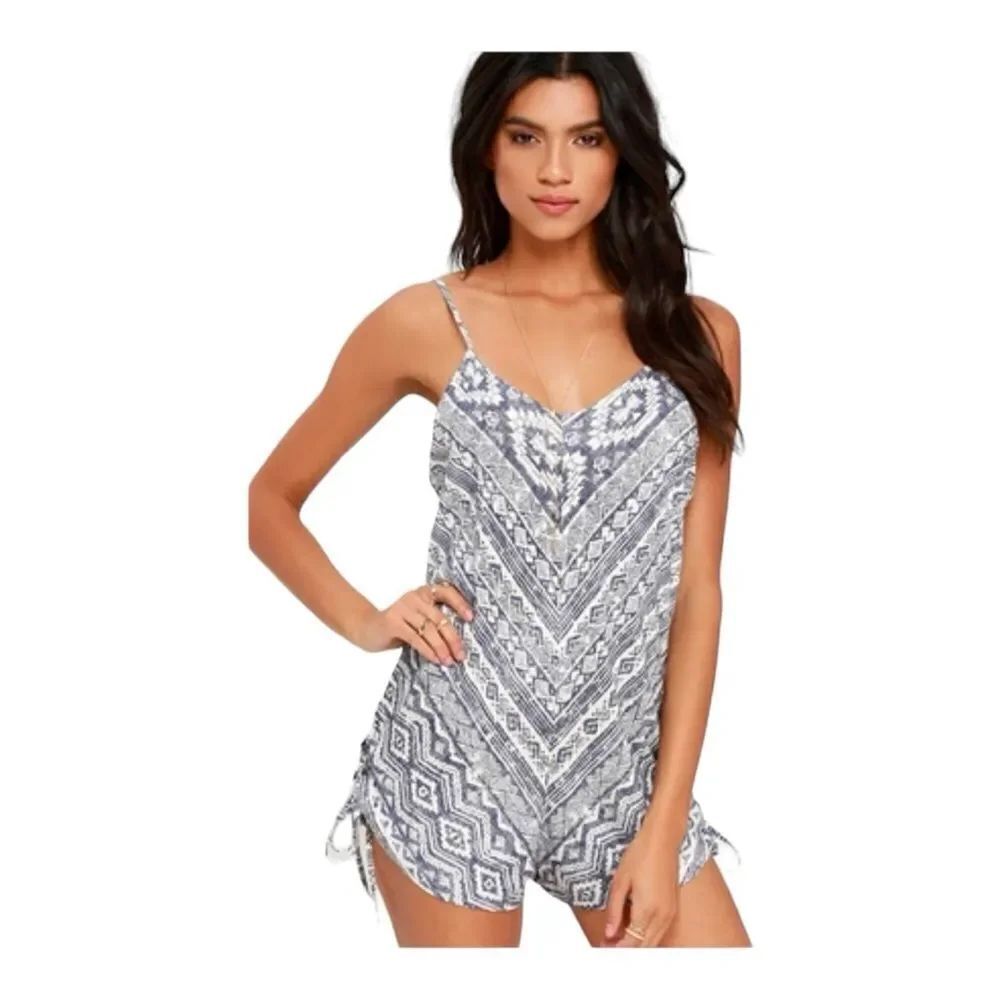 NWT Billabong Keep Dreamin Blue Print Romper Size M Festival Boho